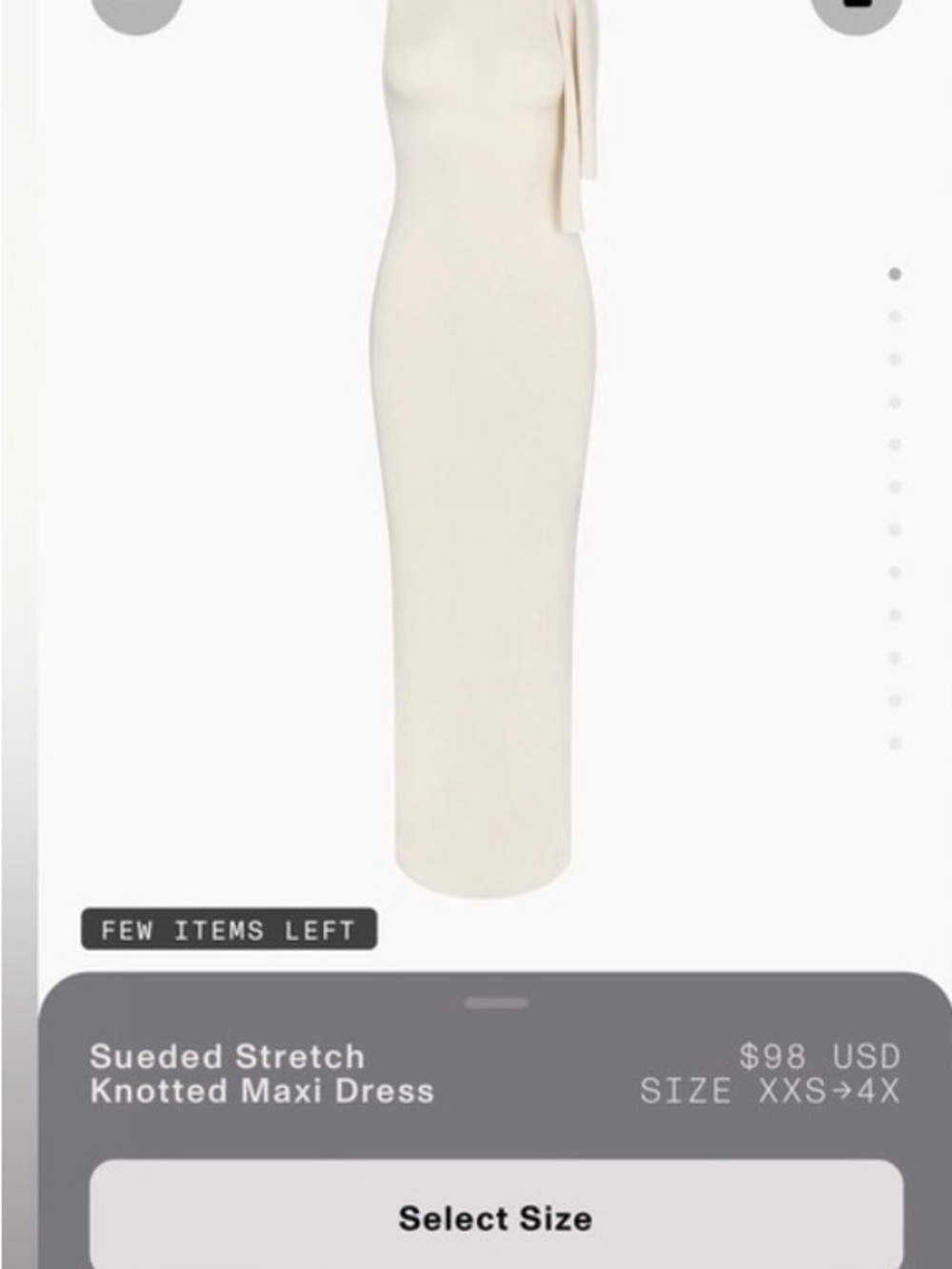 Khy Sueded Stretch Knotted Maxi Dress Cream